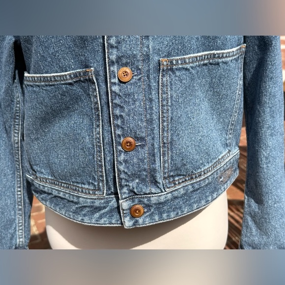 Chloe by Chloe Cropped Denim Jacket in Dusty Blue NWOT - Picture 3 of 15
